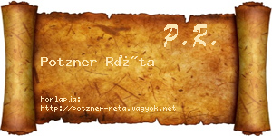 Potzner Réta névjegykártya